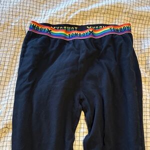 TomboyX Black Pants with Colorful Waistband
